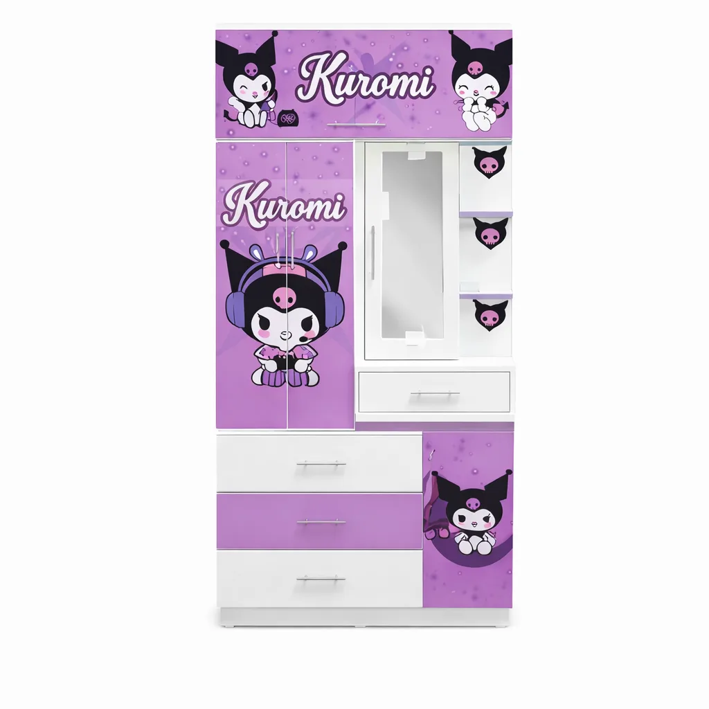 Kids Wardrobe with Mirror & Storage Drawers - Product Details